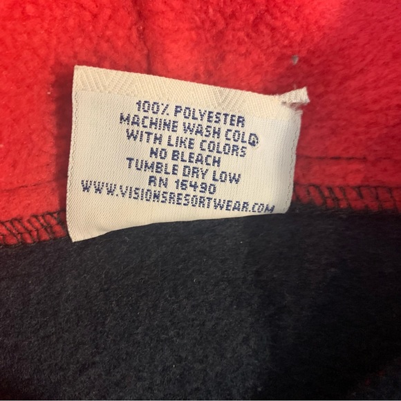 Men’s Vintage Alaska Zip Up Fleece Jacket Size Large Navy Red Retro Oversized - Picture 4 of 11